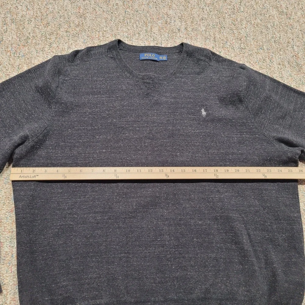 Polo Ralph Lauren Sweater Mens 2XL Charcoal Gray Crewneck Knit Pullover Pony XXL